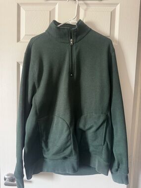 J. Crew Forest Green Quarter-Zip Sweatshirt